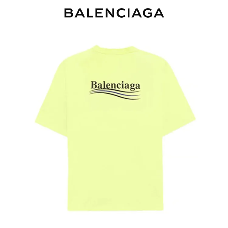 BALENCIAGA巴黎世家POLITICAL CAMPAIGN海浪可樂標字母短袖T恤