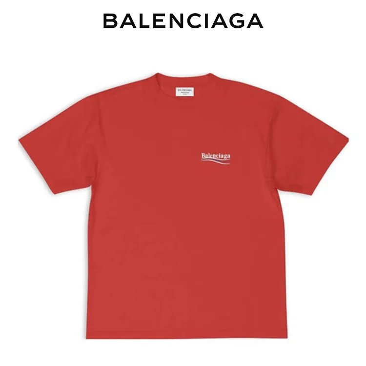 BALENCIAGA巴黎世家POLITICAL CAMPAIGN海浪可樂標字母短袖T恤