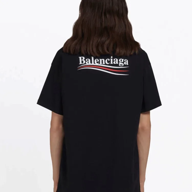 BALENCIAGA巴黎世家POLITICAL CAMPAIGN海浪可樂標字母短袖T恤