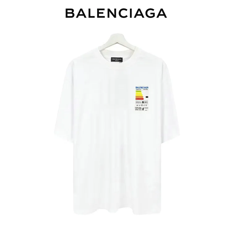 BALENCIAGA巴黎世家能量標籤冰箱貼短袖T恤