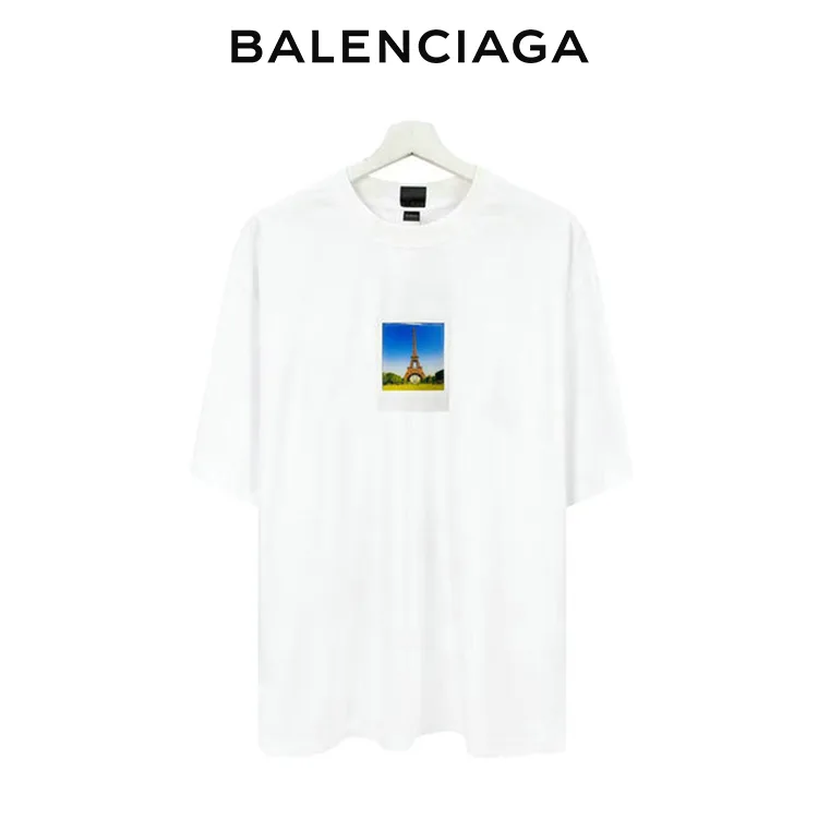 BALENCIAGA巴黎世家拍立得鐵塔照片短袖T恤