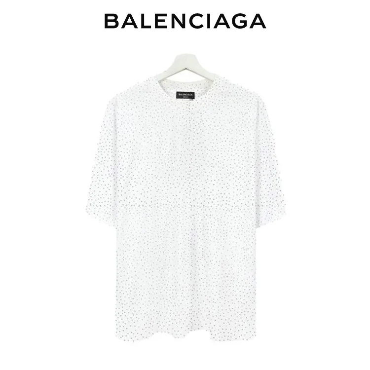 BALENCIAGA巴黎世家滿天星燙鑽短袖T恤