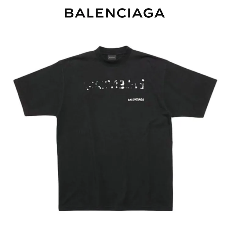 BALENCIAGA巴黎世家模糊陰影LOGO短袖T恤