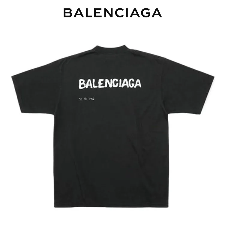 BALENCIAGA巴黎世家模糊陰影LOGO短袖T恤