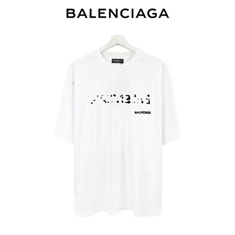 BALENCIAGA巴黎世家模糊陰影LOGO短袖T恤