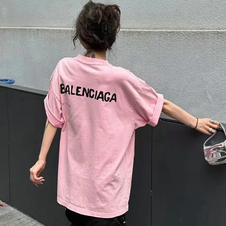 BALENCIAGA巴黎世家模糊陰影LOGO短袖T恤