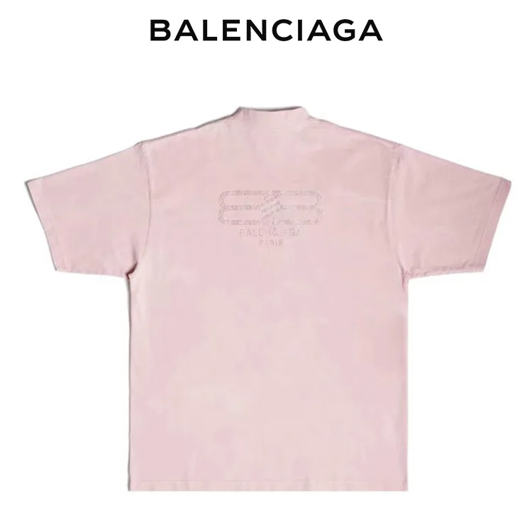 BALENCIAGA巴黎世家BB PARIS水鑽標識字母短袖T恤