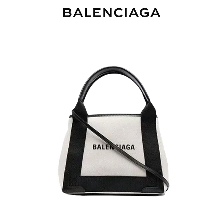 BALENCIAGA巴黎世家NAVY CABAS女士品牌標識帆布手提托特包