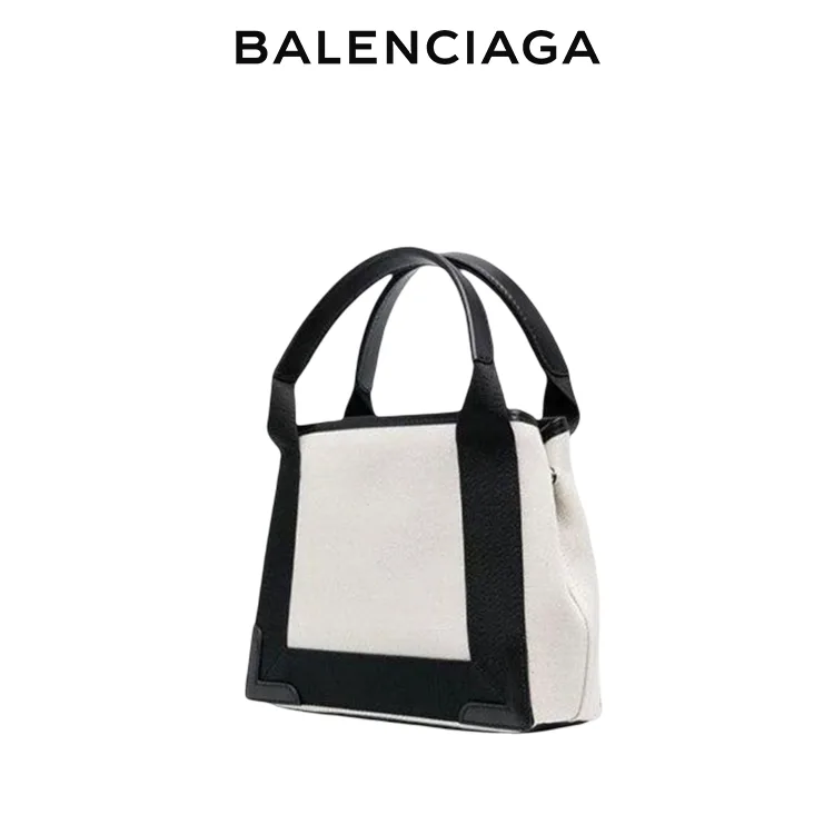 BALENCIAGA巴黎世家NAVY CABAS女士品牌標識帆布手提托特包