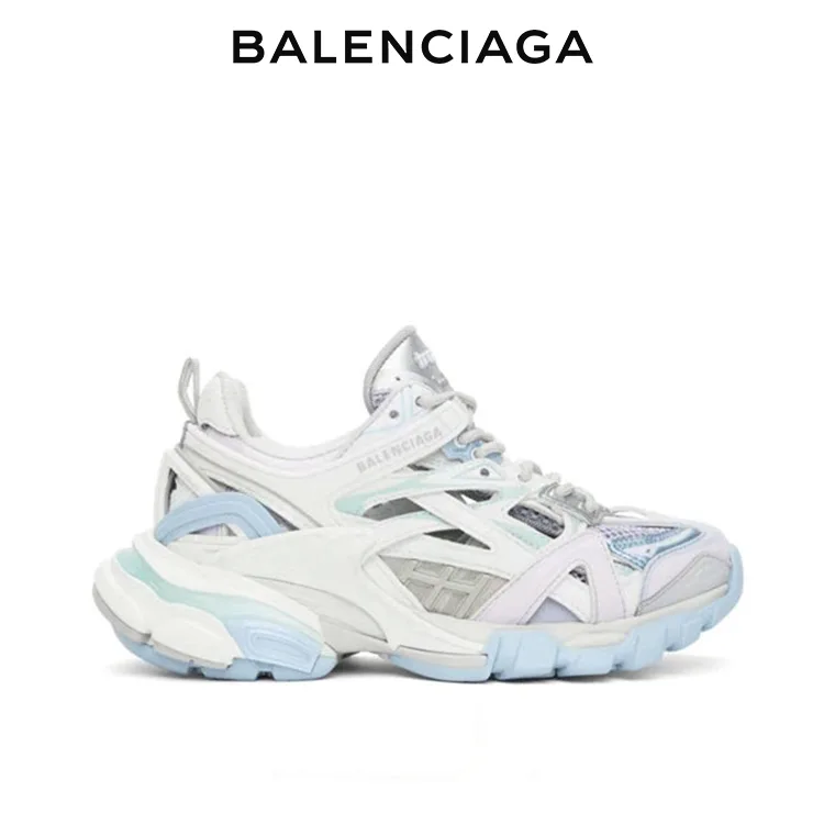 BALENCIAGA巴黎世家TRACK.2 PASTEL女士運動鞋 白藍粉