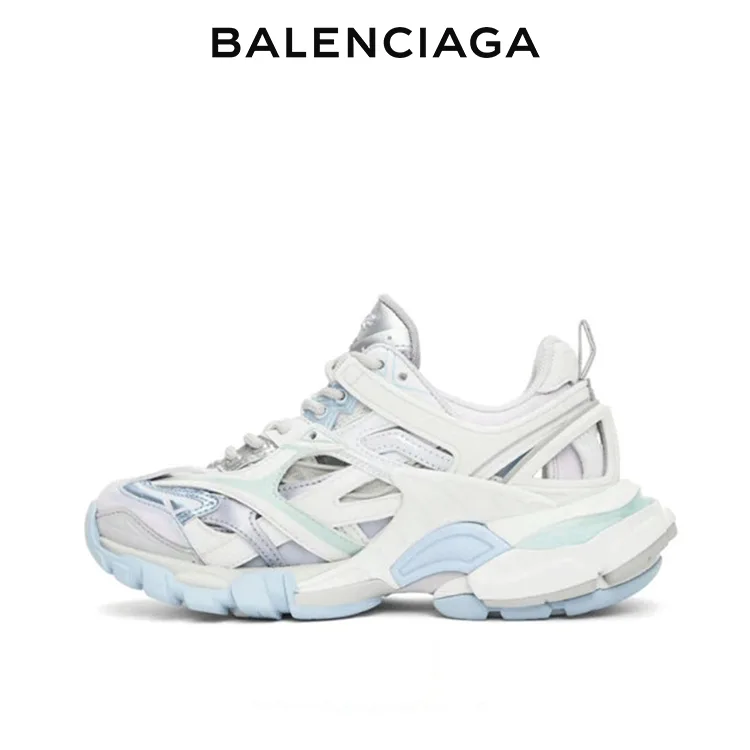 BALENCIAGA巴黎世家TRACK.2 PASTEL女士運動鞋 白藍粉