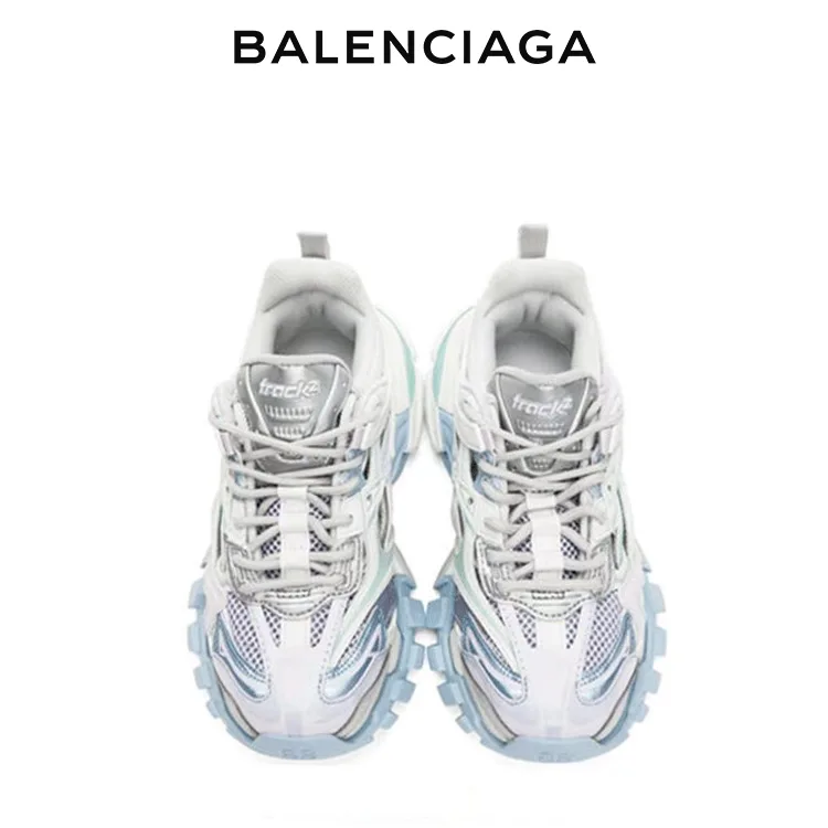 BALENCIAGA巴黎世家TRACK.2 PASTEL女士運動鞋 白藍粉