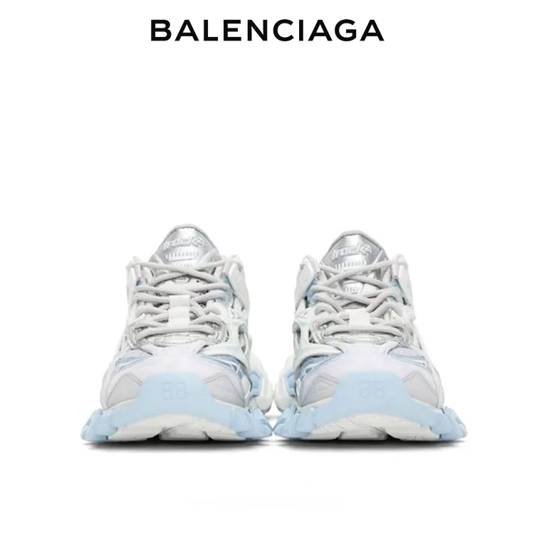 BALENCIAGA巴黎世家TRACK.2 PASTEL女士運動鞋 白藍粉