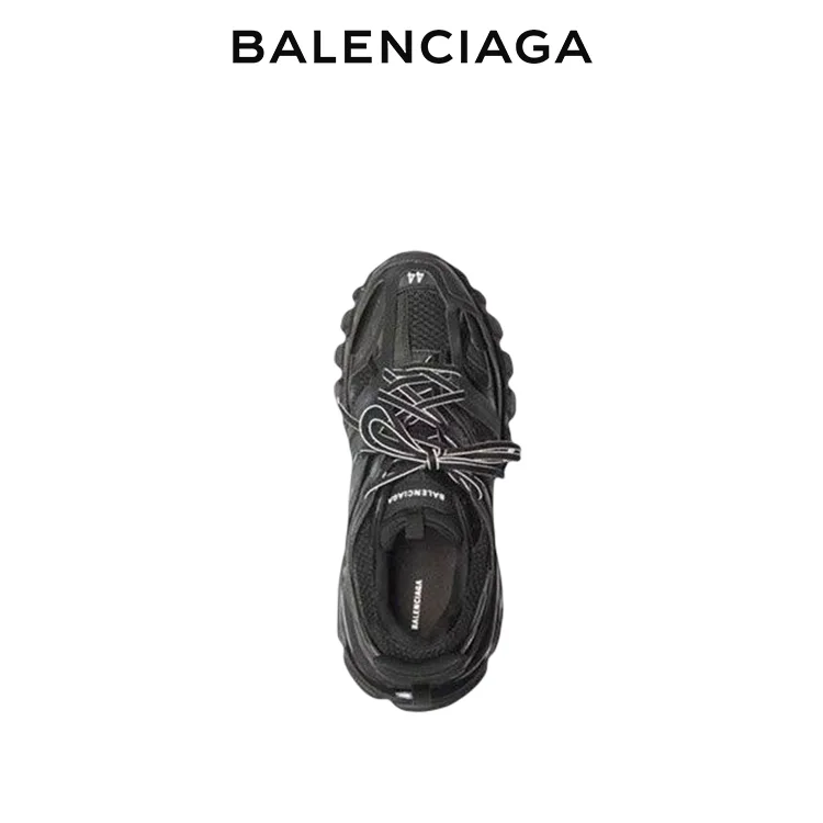 BALENCIAGA巴黎世家TRACK.3黑色尼龍網布運動鞋 男女同款