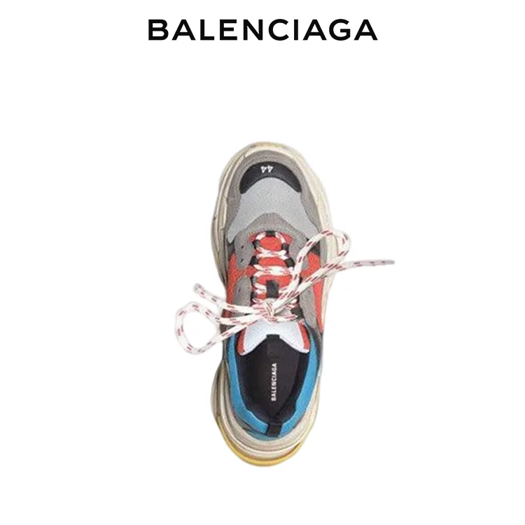 BALENCIAGA巴黎世家TRIPLE S品牌標識做舊版老爹鞋 男女同款