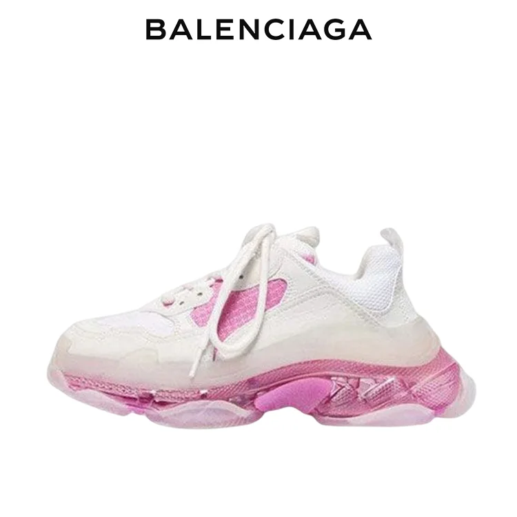 BALENCIAGA巴黎世家TRIPLE S CLEAR SOLE女士白粉老爹鞋