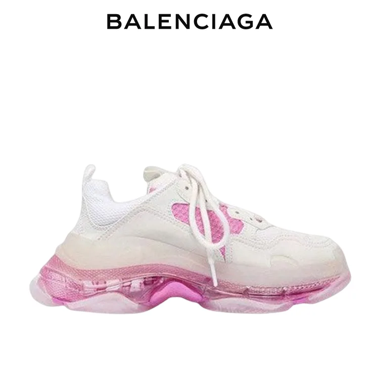 BALENCIAGA巴黎世家TRIPLE S CLEAR SOLE女士白粉老爹鞋