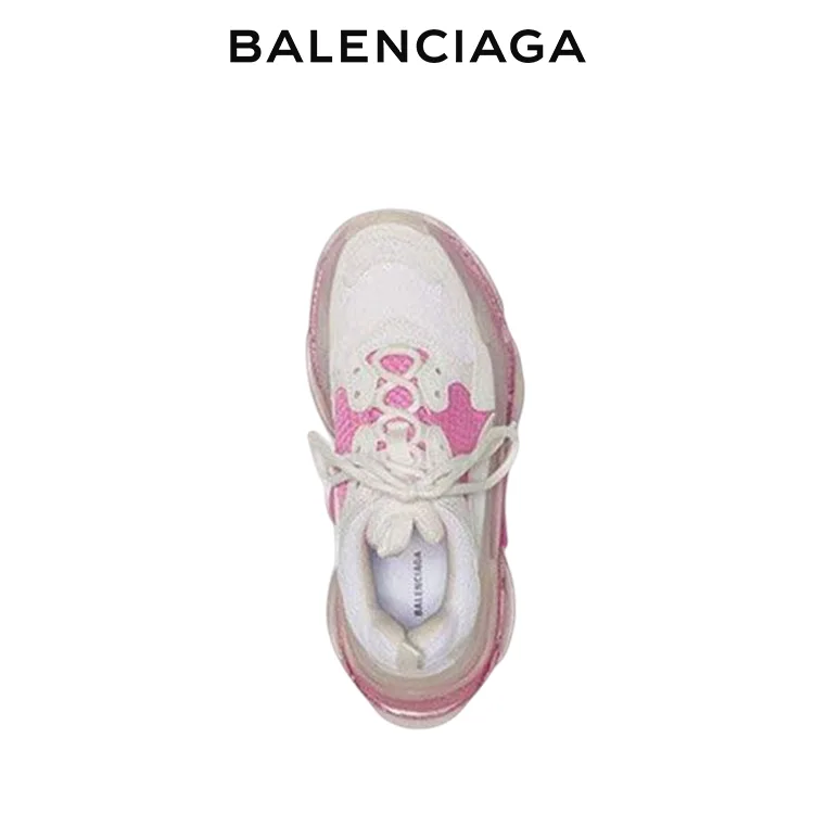 BALENCIAGA巴黎世家TRIPLE S CLEAR SOLE女士白粉老爹鞋