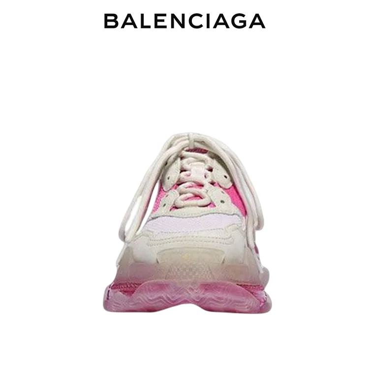 BALENCIAGA巴黎世家TRIPLE S CLEAR SOLE女士白粉老爹鞋