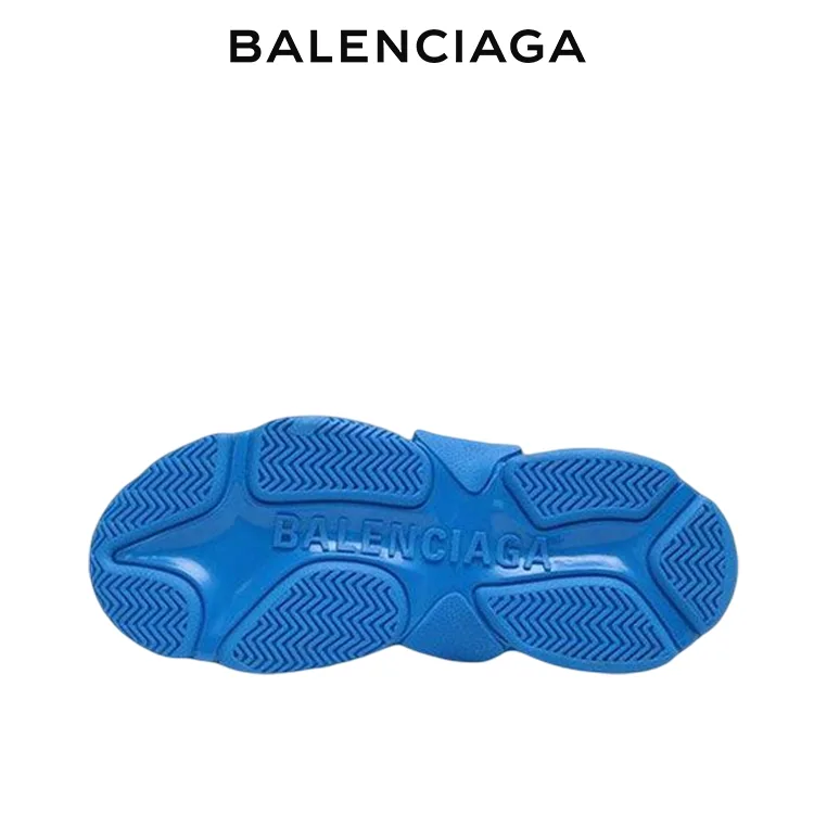 BALENCIAGA巴黎世家TRIPLE S ALLOVER LOGO老爹鞋 藍色 男女同款