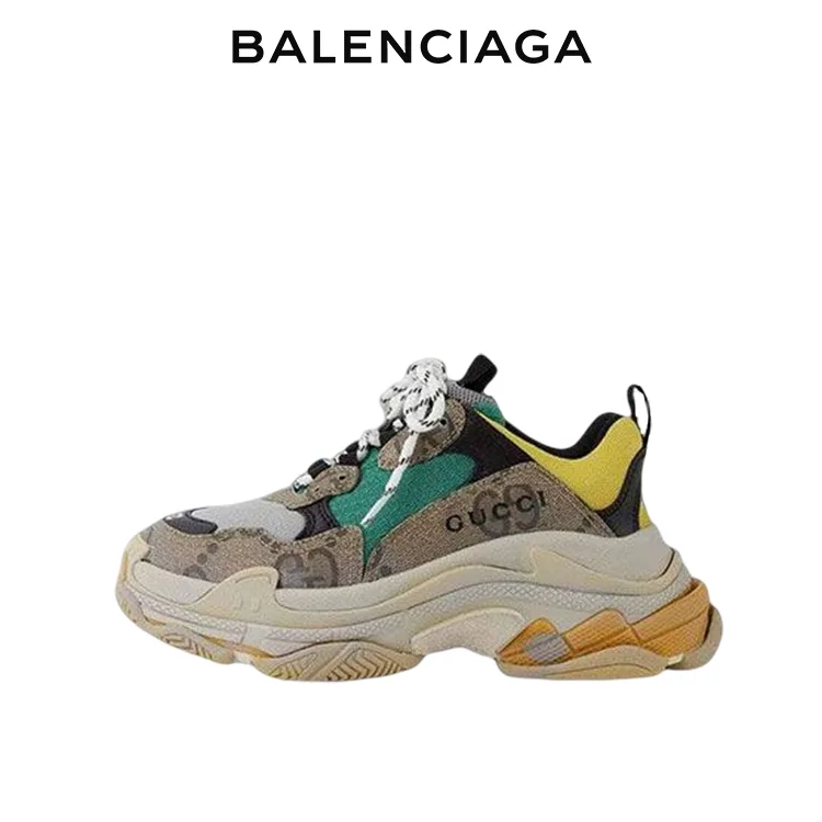 BALENCIAGA GUCCI 巴黎世家古馳聯名TRIPLE S老爹鞋 男女同款