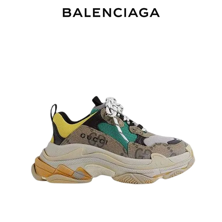 BALENCIAGA GUCCI 巴黎世家古馳聯名TRIPLE S老爹鞋 男女同款