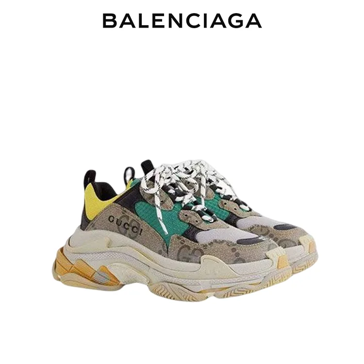 BALENCIAGA GUCCI 巴黎世家古馳聯名TRIPLE S老爹鞋 男女同款