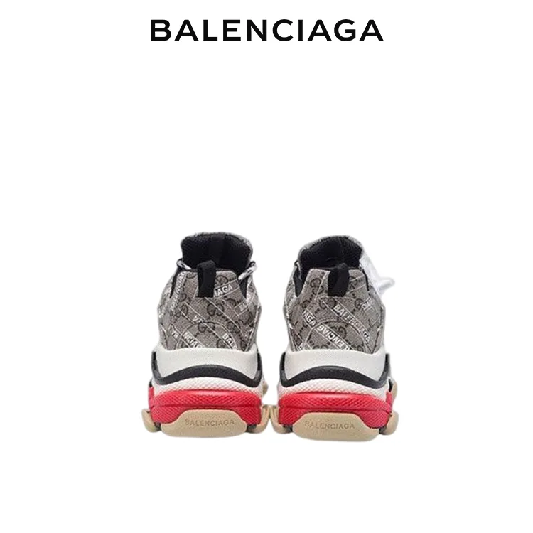 BALENCIAGA GUCCI 巴黎世家古馳聯名TRIPLE S老爹鞋 滿LOGO 男女同款