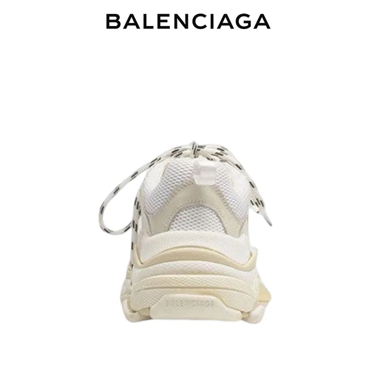 BALENCIAGA巴黎世家TRIPLE S品牌標識老爹鞋 奶油白 男女同款