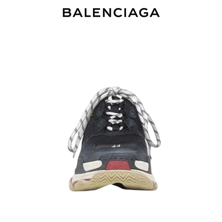 BALENCIAGA巴黎世家TRIPLE S珍藏版做舊老爹鞋 黑白紅 男女同款