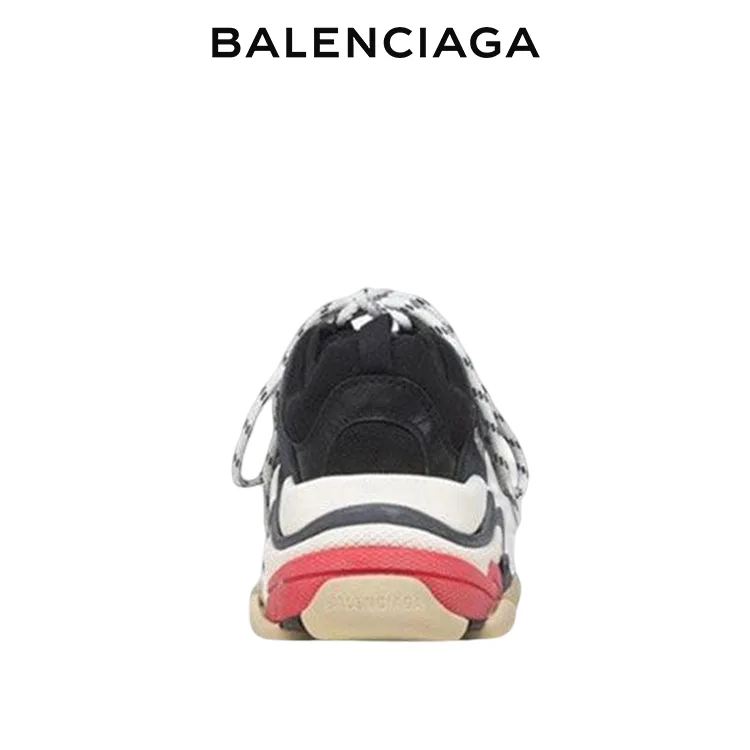 BALENCIAGA巴黎世家TRIPLE S珍藏版做舊老爹鞋 黑白紅 男女同款