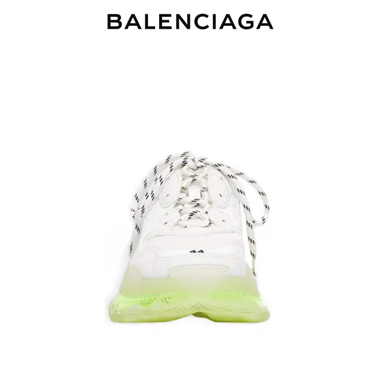 BALENCIAGA巴黎世家TRIPLE S CLEAR SOLE時髦老爹鞋 白綠 男女同款