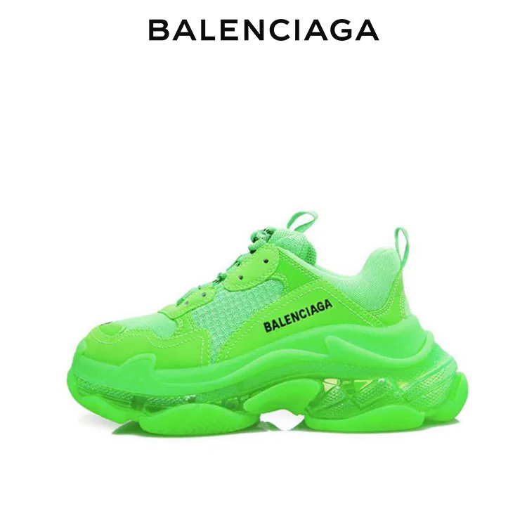 BALENCIAGA巴黎世家TRIPLE S CLEAR SOLE女士螢光老爹鞋