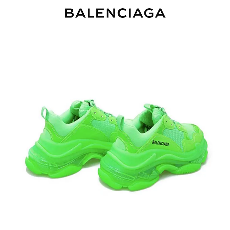 BALENCIAGA巴黎世家TRIPLE S CLEAR SOLE女士螢光老爹鞋