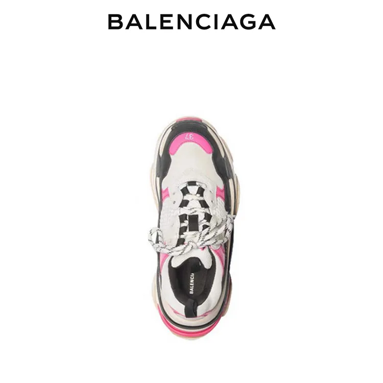 BALENCIAGA巴黎世家TRIPLE S女士老爹鞋 黑白粉