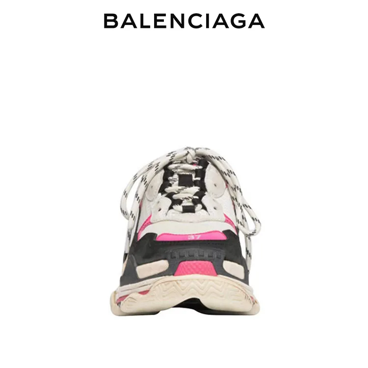 BALENCIAGA巴黎世家TRIPLE S女士老爹鞋 黑白粉