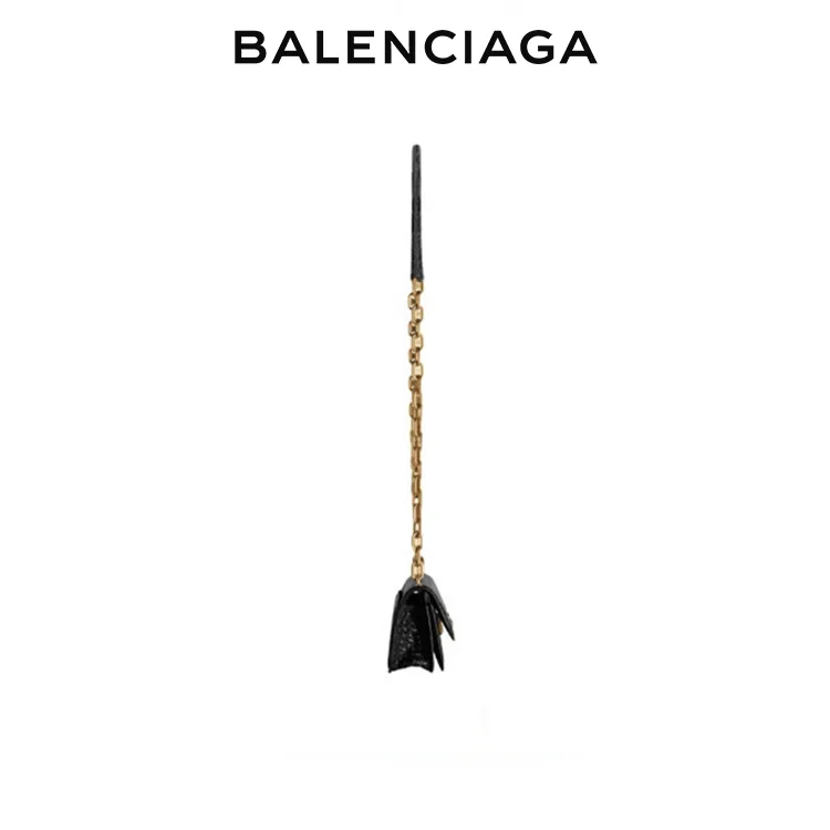 BALENCIAGA巴黎世家GOSSIP女士雙B鱷魚紋壓花鏈條錢包皮夾